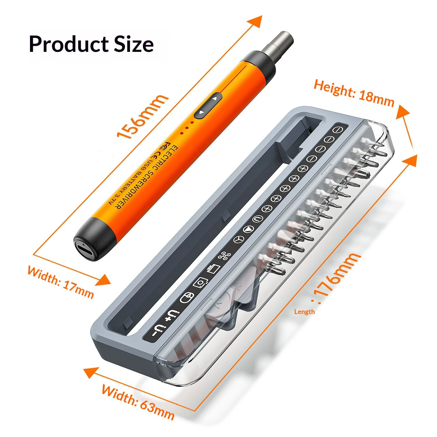 32-in-1 Precision Electric Screwdriver Set 3.5N.m. Cordless Power Tool Kit USB Rechargeable Household Home Use Tools — view 7