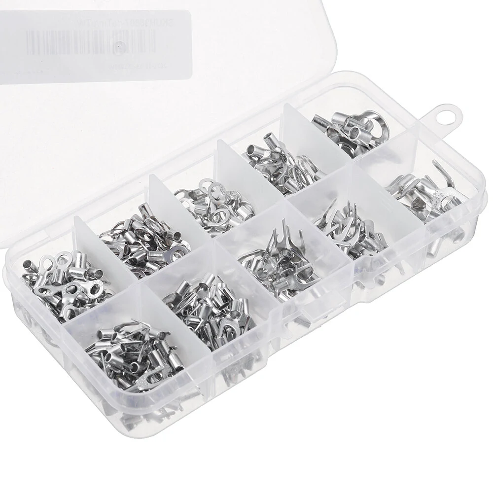 320Pcs Connector Cold Pressed OT/UT Crimp Terminals Copper Nose Wiring Fork Set with Box — view 2