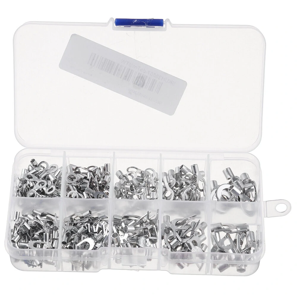 320Pcs Connector Cold Pressed OT/UT Crimp Terminals Copper Nose Wiring Fork Set with Box — view 3