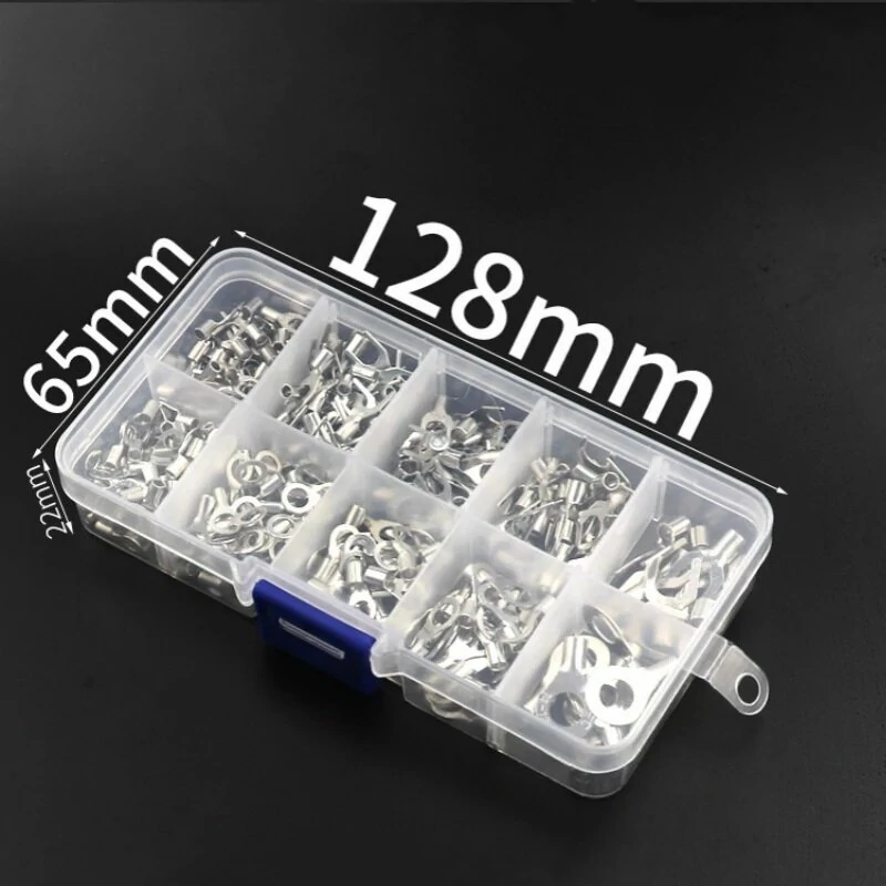 320Pcs Connector Cold Pressed OT/UT Crimp Terminals Copper Nose Wiring Fork Set with Box — view 8