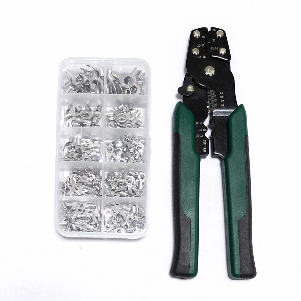 320PCS Crimp Terminal and Pliers Set 10 in 1 U Shaped O Shaped Cold Pressed Terminal Set Wire Connector Splicing Terminal Kit — view 7
