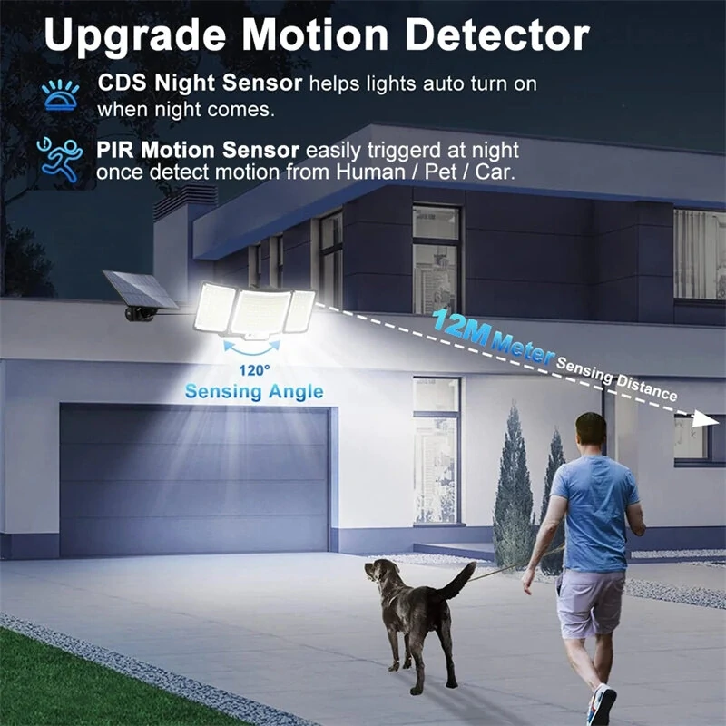 328LED Solar Light Outdoor Lamp Super Bright Motion Sensor Waterproof 3 Working Modes Spotlight Solar for Garden Securi for Outside Landscape — view 5