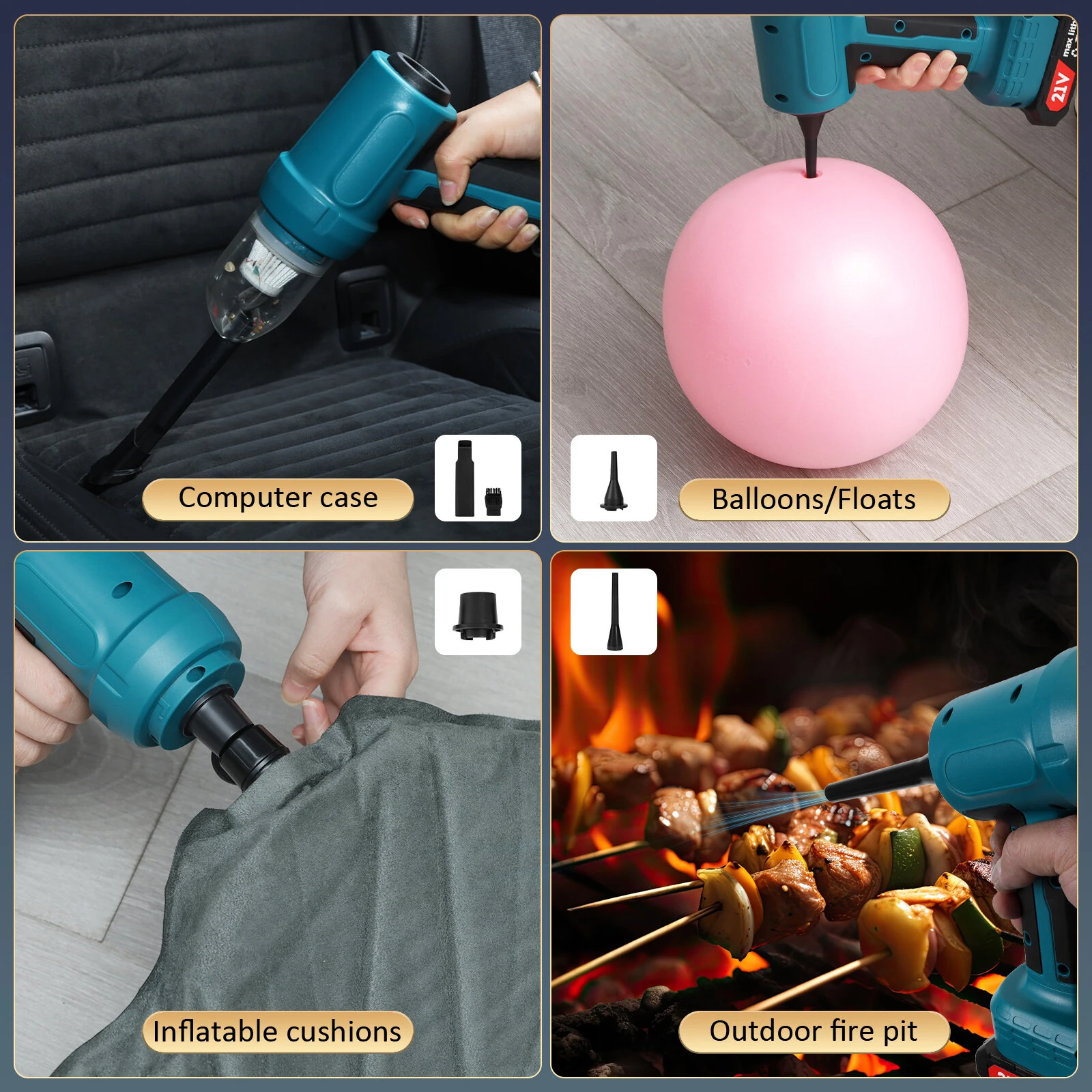 33000RPM Cordless Brushed Motor Vacuum Cleaner 250W High Suction Power Lightweight Design 21V Rechargeable Dry Cleaning Compact Dust Remover Portable Handheld Vacuum — view 4