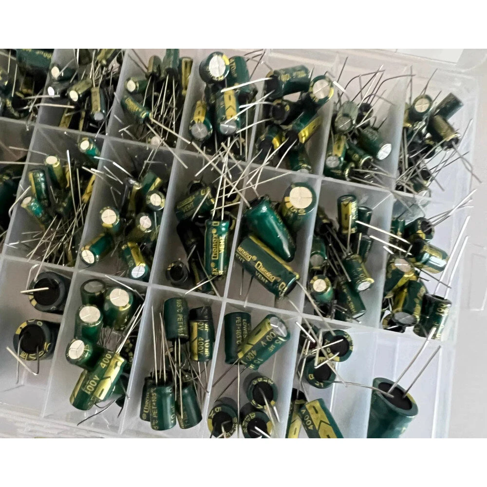 335Pcs Aluminum Electrolytic Capacitor Kit 24Values 10V-400V Capacitors Assortment Kit 2.2UF 22UF 10UF 47UF 100UF 470UF 1000UF — view 4