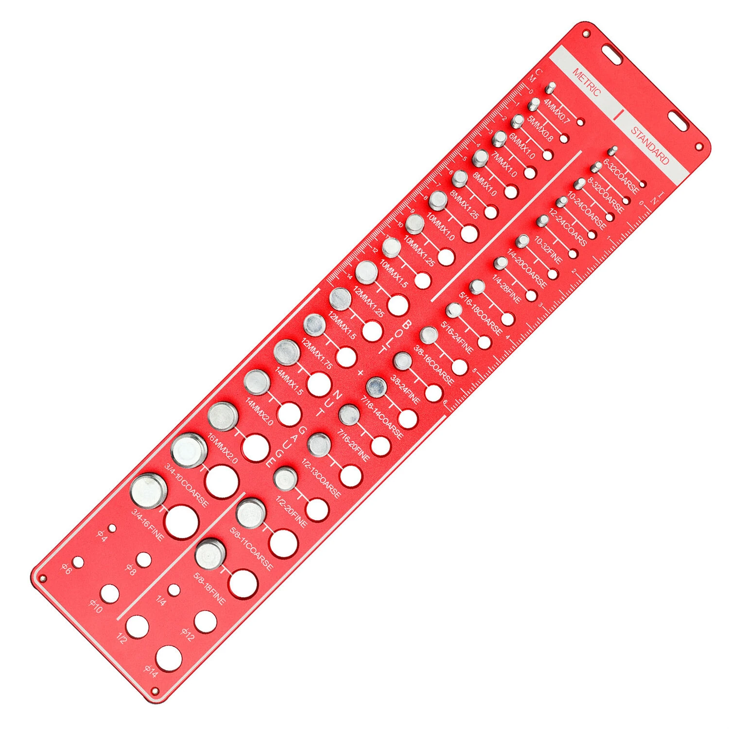 34 Sizes Thread Checker Nut And Bolt Gauge Metric M4 To M16 8 Drill Bit Gauge Aluminum Alloy Thread Measuring Tool — view 5