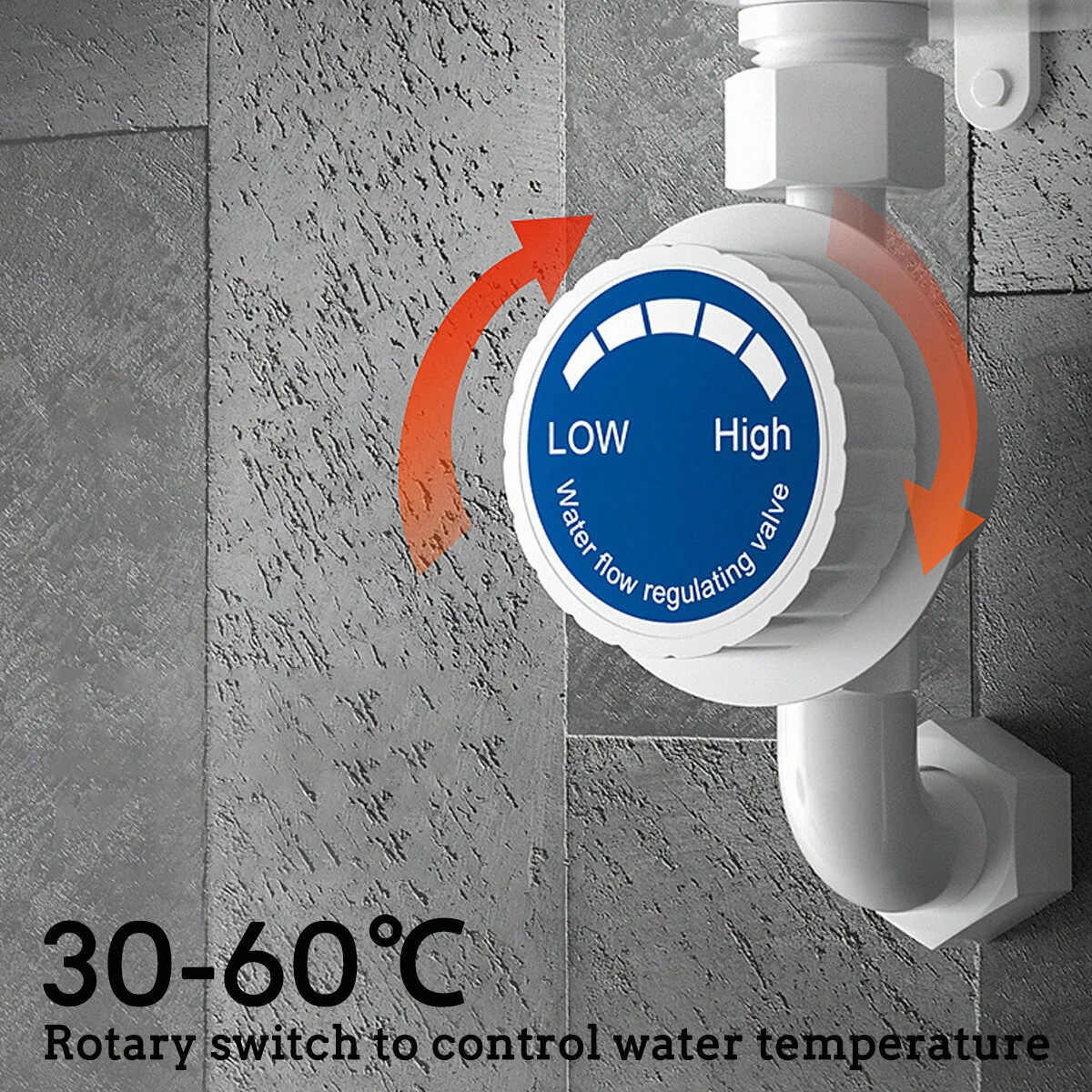3500W 220V Mini Water Heater Hot Electric Tankless Household Bathroom Faucet with Shower Head LCD Temperature Display — view 6