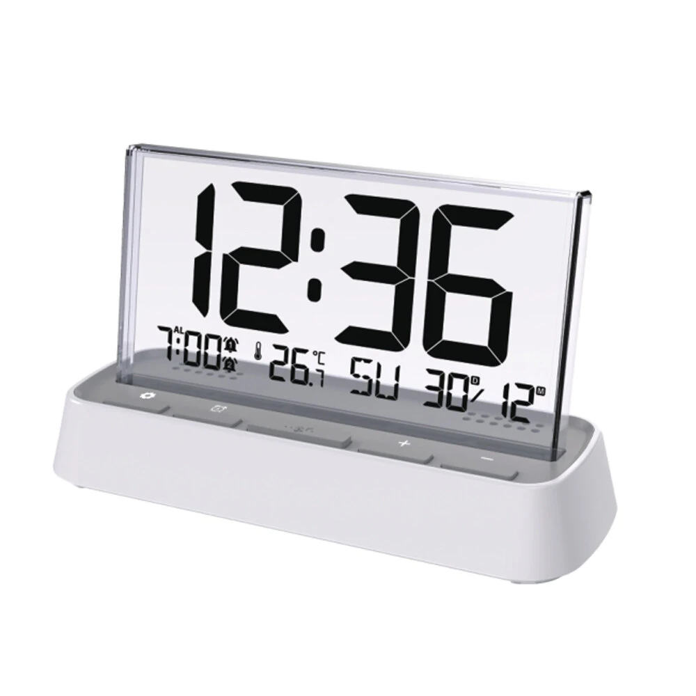 3572 Multifunctional Digital Alarm Clock Large LCD Screen Display Dual Alarm Temperature Humidity Backlight for Bedroom Office Home Use — image 1