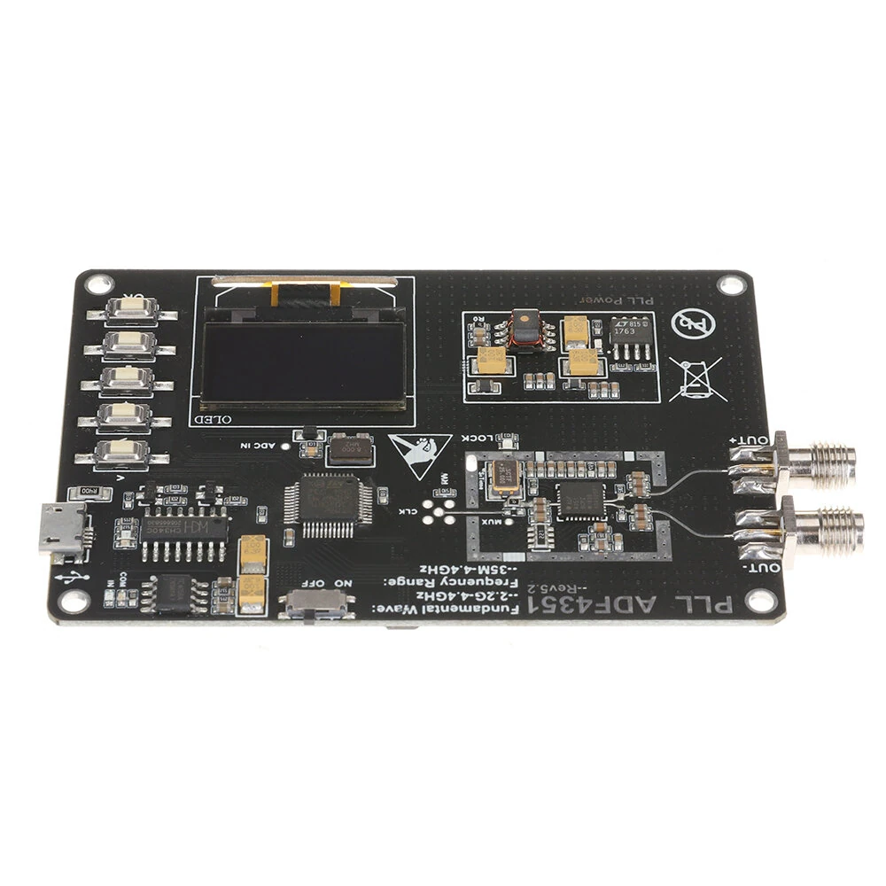 35MHz-4400MHz RF Signal Generator ADF4351 Module Sweep Frequency Generator PLL With OLED Display — view 2