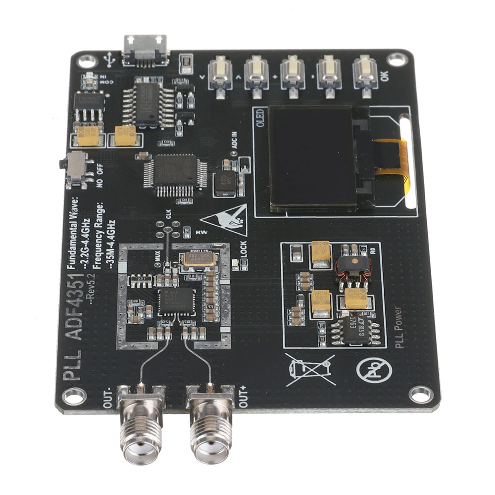 35MHz-4400MHz RF Signal Generator ADF4351 Module Sweep Frequency Generator PLL With OLED Display — view 4