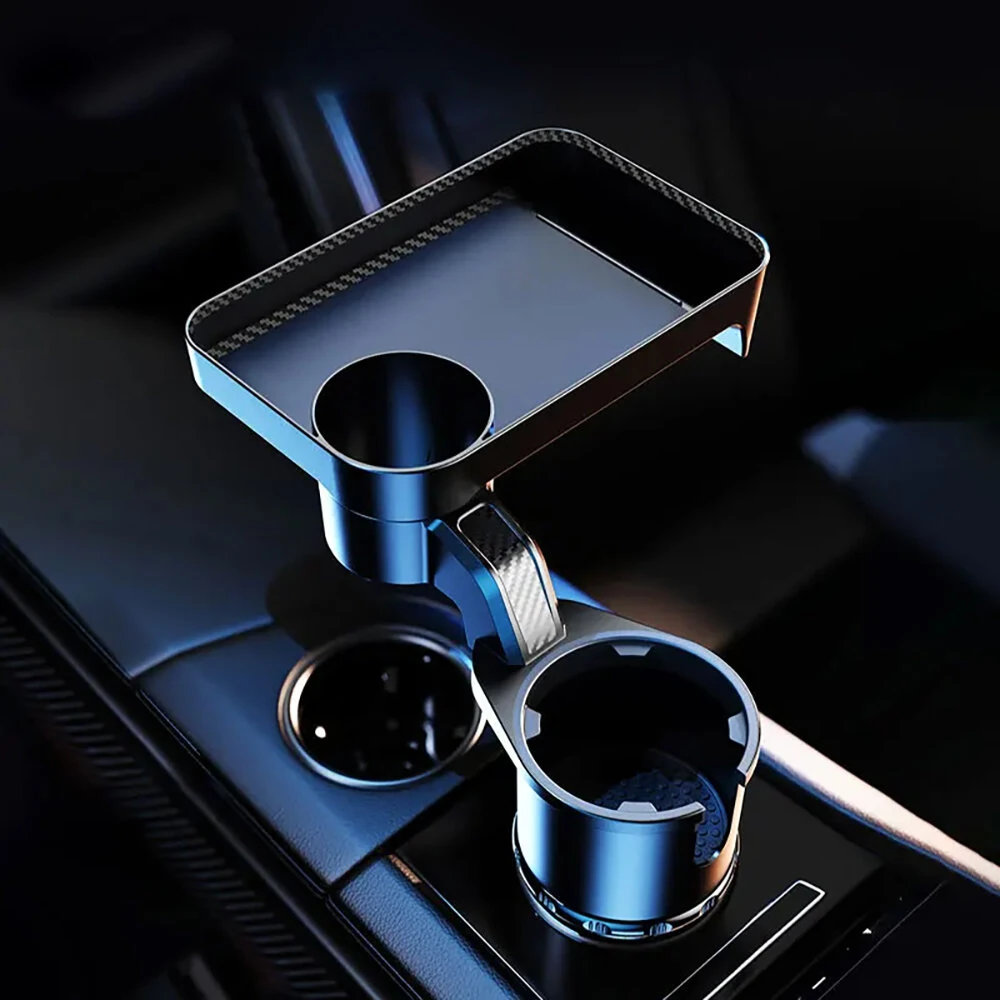 360° Adjustable Car Cup Holder Extender Multi-Function Drink Holder with Food Table Snack Base Tray Coffee Burger Storage Box Small Table — image 1