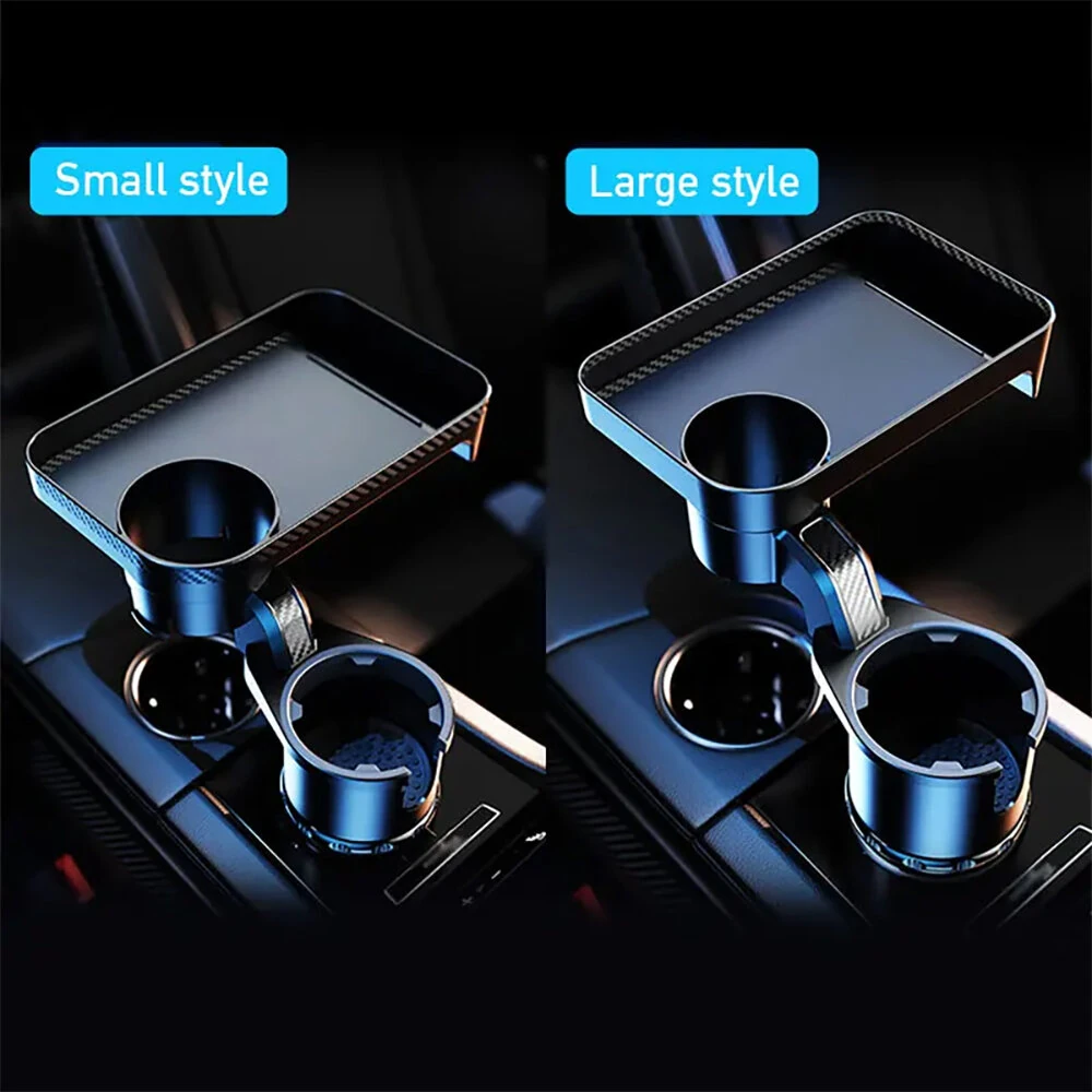 360° Adjustable Car Cup Holder Extender Multi-Function Drink Holder with Food Table Snack Base Tray Coffee  Burger Storage Box Small Table — view 4