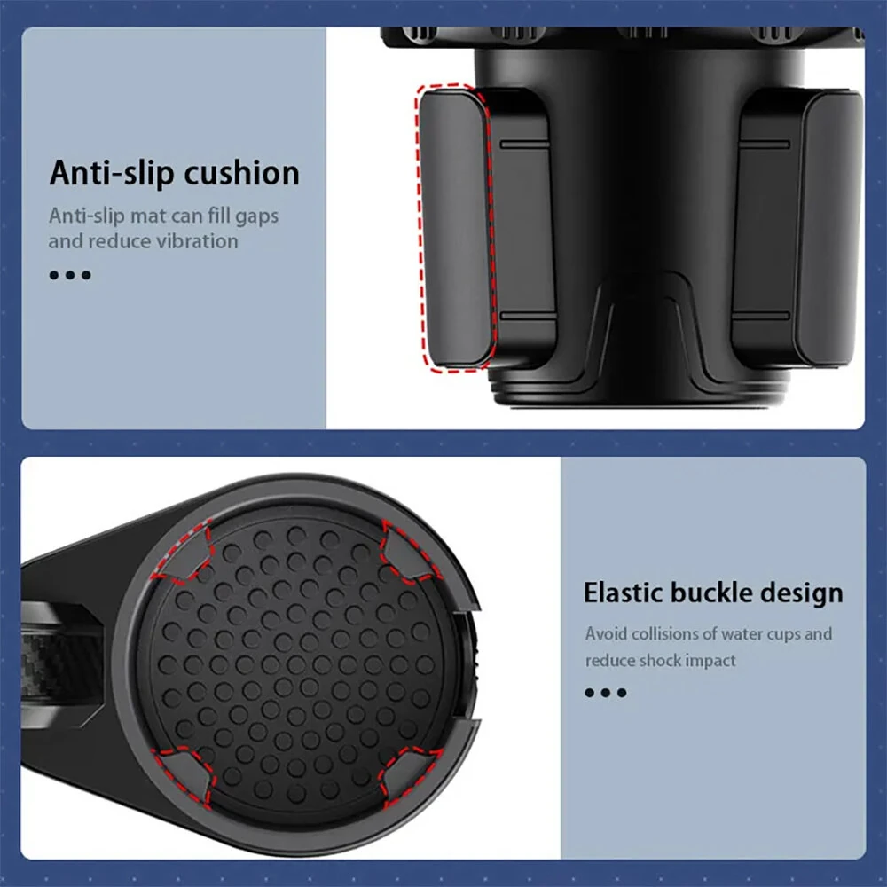 360° Adjustable Car Cup Holder Extender Multi-Function Drink Holder with Food Table Snack Base Tray Coffee  Burger Storage Box Small Table — view 5