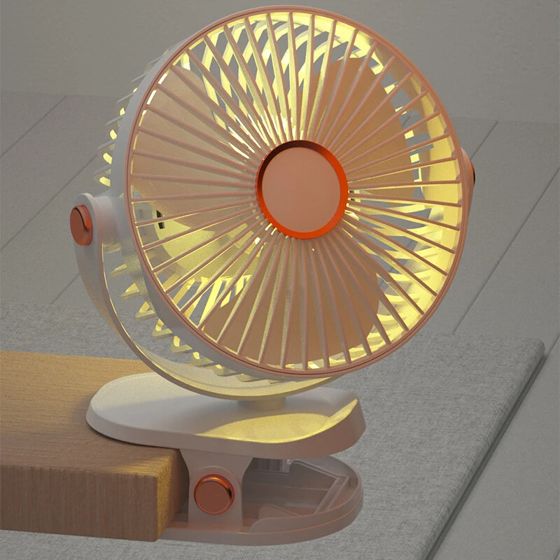 360 Adjustable Mini Silent Clip Fan 4000mAh 5 Speed USB Rechargeable Desktop Mini Fan Small Portable Silent Fan — image 1