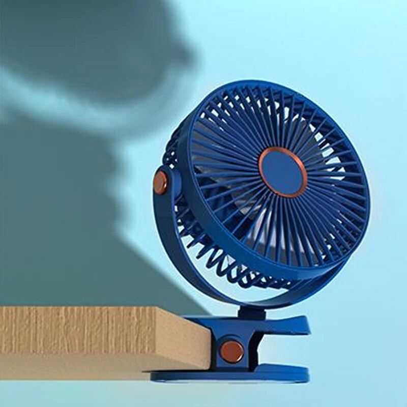 360 Adjustable Mini Silent Clip Fan 4000mAh 5 Speed USB Rechargeable Desktop Mini Fan Small Portable Silent Fan — view 4