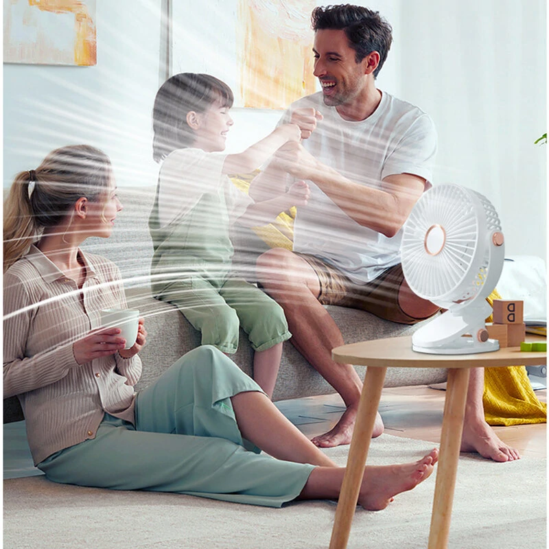 360 Adjustable Mini Silent Clip Fan 4000mAh 5 Speed USB Rechargeable Desktop Mini Fan Small Portable Silent Fan — view 5