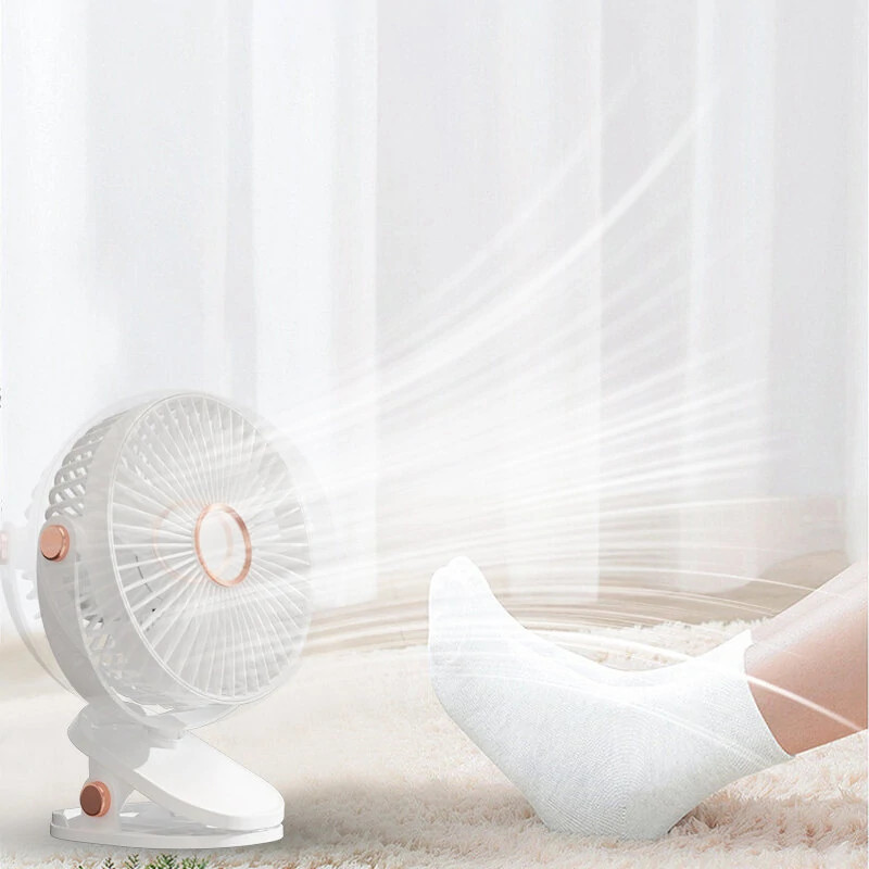 360 Adjustable Mini Silent Clip Fan 4000mAh 5 Speed USB Rechargeable Desktop Mini Fan Small Portable Silent Fan — view 6