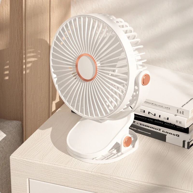 360 Adjustable Mini Silent Clip Fan 4000mAh 5 Speed USB Rechargeable Desktop Mini Fan Small Portable Silent Fan — view 7