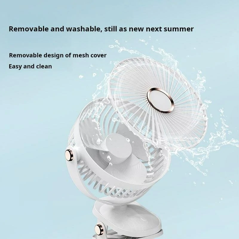 360 Adjustable Mini Silent Clip Fan 4000mAh 5 Speed USB Rechargeable Desktop Mini Fan Small Portable Silent Fan — view 8