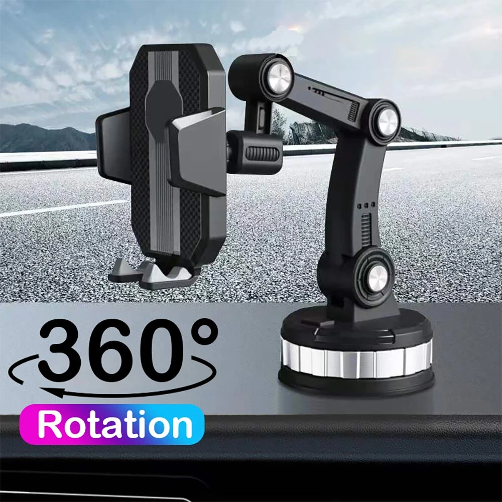 360° Rotating Mobile Phone Holder For Car Shockproof Multi-Function Car Navigation Holder Instrument Panel Suction Cup Windshield Center Console For Car — view 7