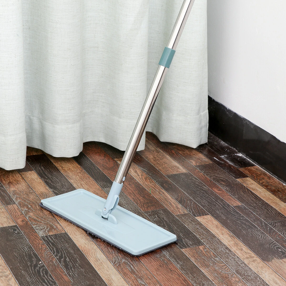 360° Rotation Spin Flat Mop Bucket Set Auto Rebound Hand-free Floor Cleaning — view 8