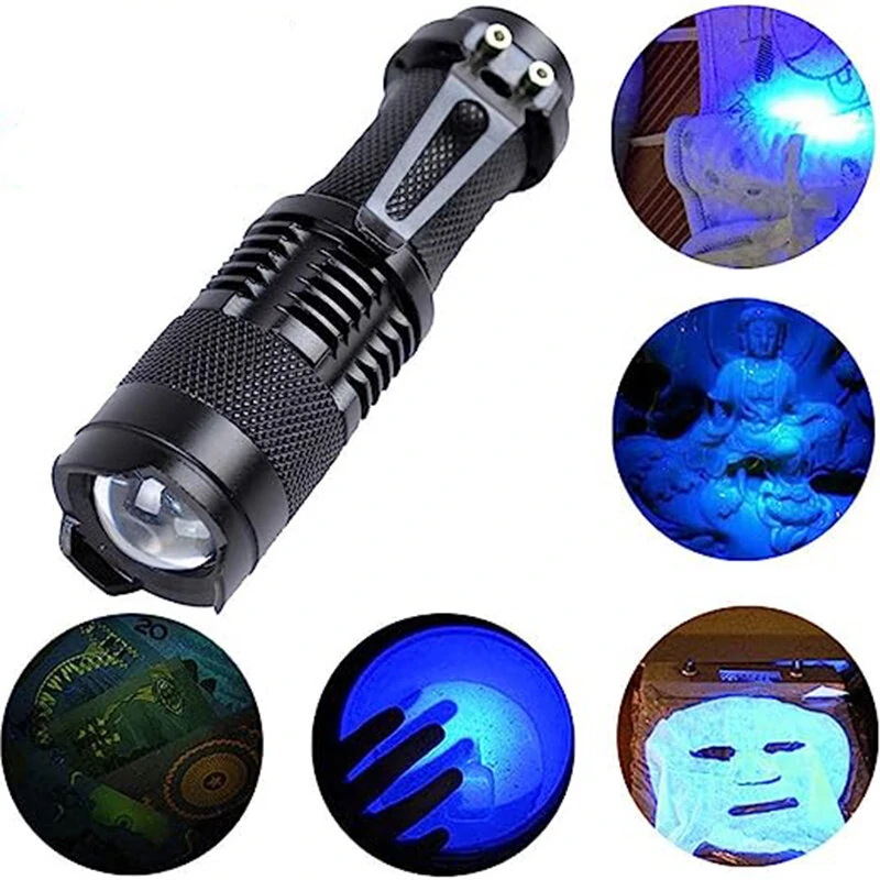 365NM UV Black Light Flashlight Ultraviolet Flashlight Pet Urine Detector Portable UV Torch Lamp — Pricio