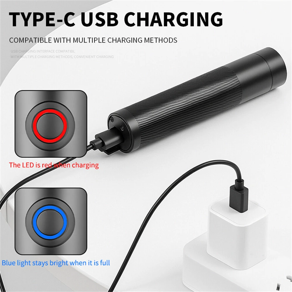 365NM UV MINI Flashlight Black Mirror Purple Light+ Red Beam Type C Rechargeable Filtered LED Ultraviolet Mini Torch Pet Pee Urine Rocks Gem Money UV Light — view 6