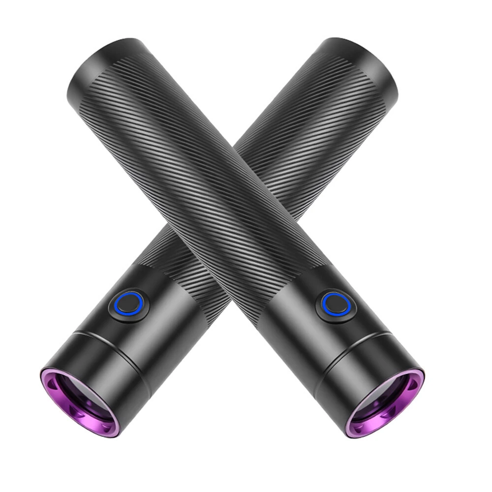 365NM UV MINI Flashlight Black Mirror Purple Light+ Red Beam Type C Rechargeable Filtered LED Ultraviolet Mini Torch Pet Pee Urine Rocks Gem Money UV Light — view 9