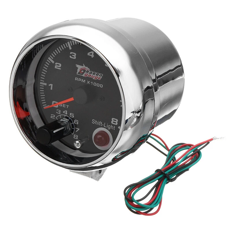 3.75 Inch 12V RPMx1000 Tacho Tachometer with Shift Light RPM Rev Gauge Meter — Pricio
