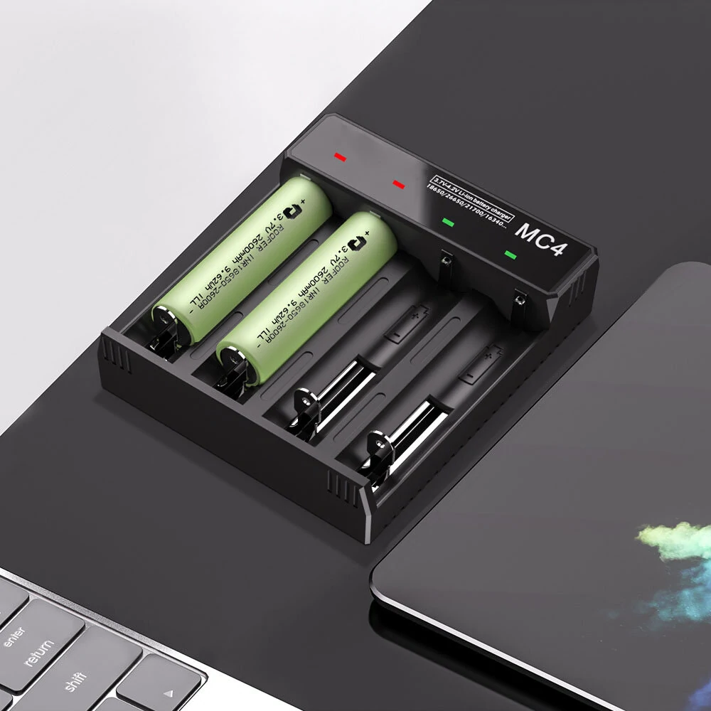 3.7V-4.2V LED Power Indicator TC/CC/CV 3Modes USB Rechargeable 4Slots Lithium Battery Charger 18650/26650/21700 Battery Charger — view 10