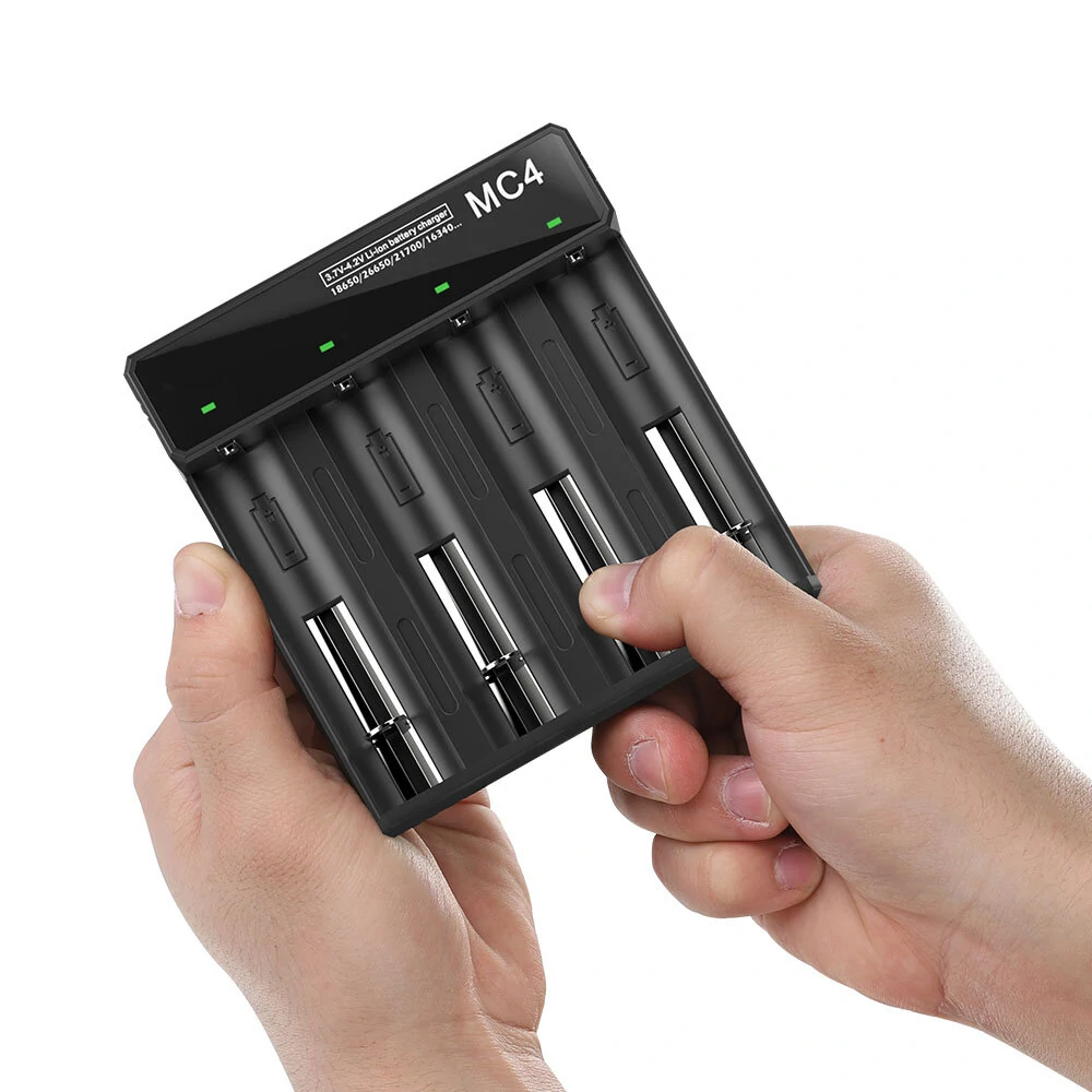 3.7V-4.2V LED Power Indicator TC/CC/CV 3Modes USB Rechargeable 4Slots Lithium Battery Charger 18650/26650/21700 Battery Charger — view 7