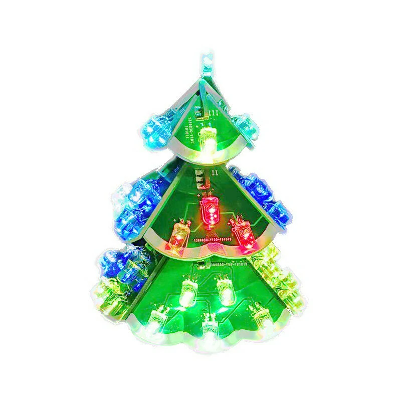 3D Colorful Three-dimensional Christmas Tree Parts Music/bluetooth DIY Electronic Kit — image 1