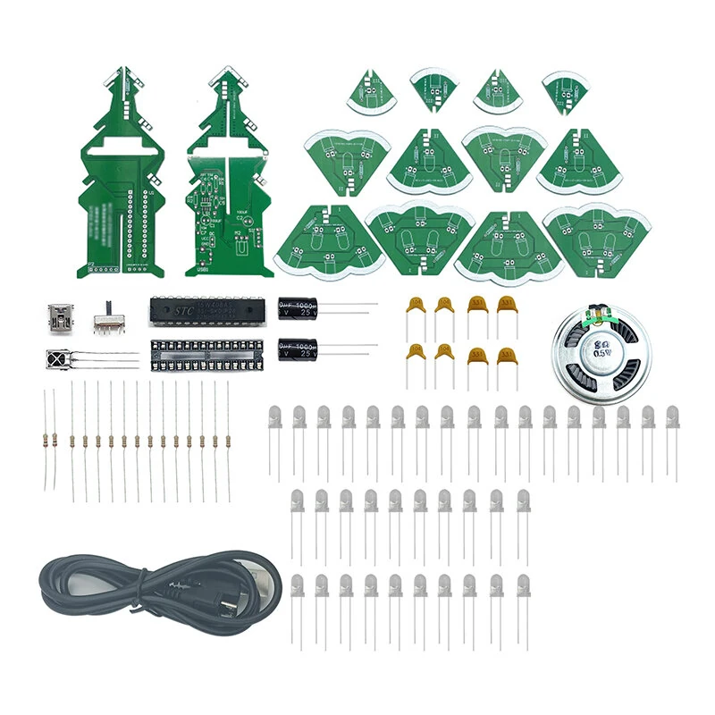 3D Colorful Three-dimensional Christmas Tree Parts Music/bluetooth DIY Electronic Kit — view 3
