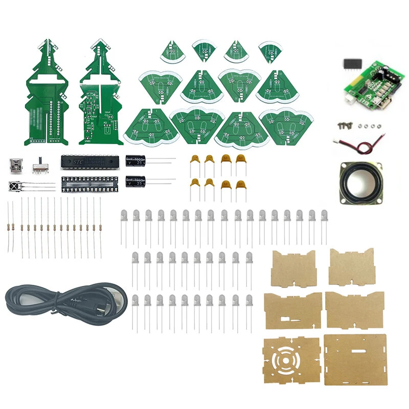3D Colorful Three-dimensional Christmas Tree Parts Music/bluetooth DIY Electronic Kit — view 4