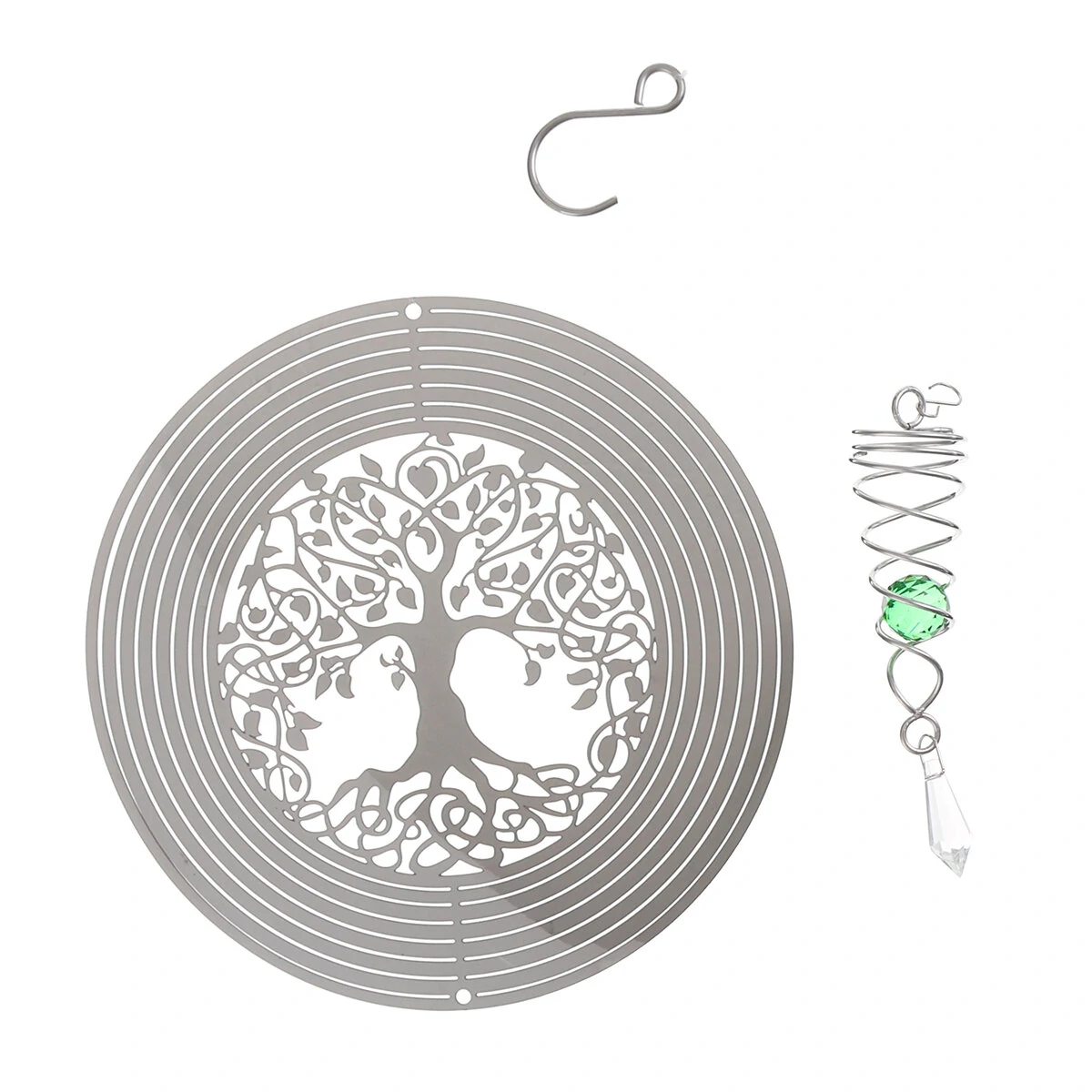 3D Metal Wind Spinner Stainless Steel Rotating Metal Chimes Animal Pattern Stereo Wind Chime Rotary Pendant For Home Decoration — view 5