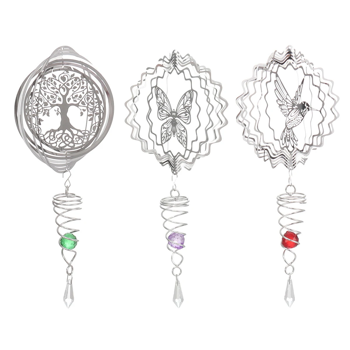 3D Metal Wind Spinner Stainless Steel Rotating Metal Chimes Animal Pattern Stereo Wind Chime Rotary Pendant For Home Decoration — view 8