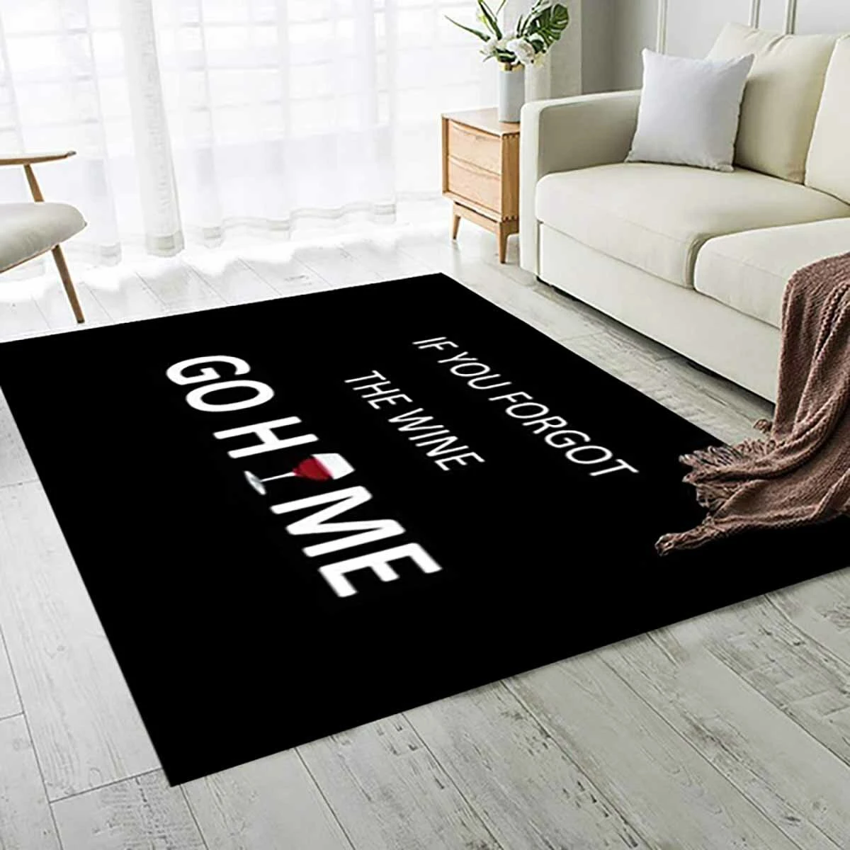 3D Patterned Area Mat Household Carpet Black Modern Non-slip Decorative Floor Mat for Office Kitchen Washroom Use — view 2