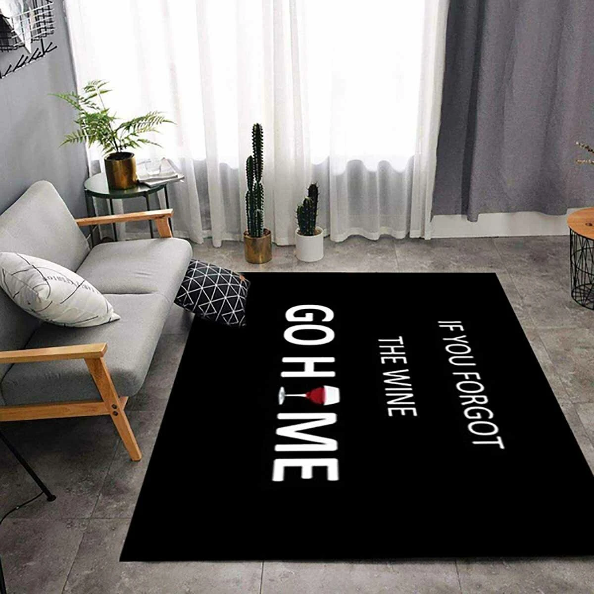 3D Patterned Area Mat Household Carpet Black Modern Non-slip Decorative Floor Mat for Office Kitchen Washroom Use — view 3