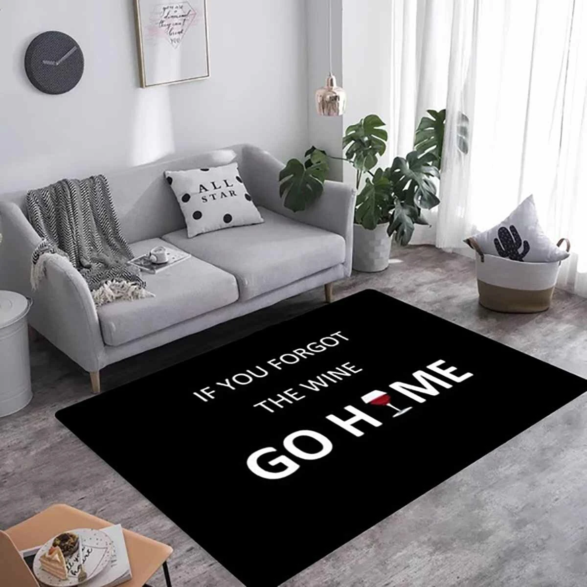 3D Patterned Area Mat Household Carpet Black Modern Non-slip Decorative Floor Mat for Office Kitchen Washroom Use — view 4