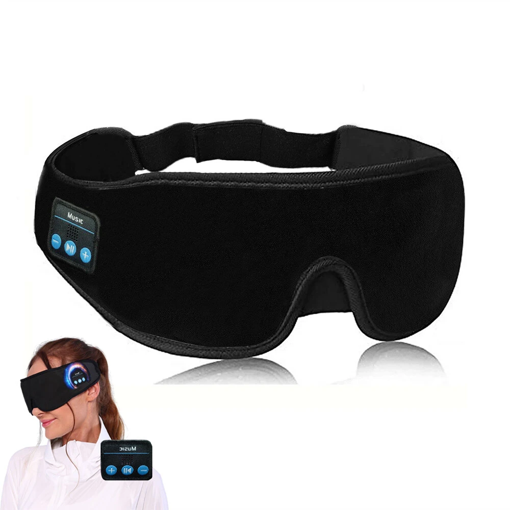 3D Wireless Sleep Mask with Bluetooth 5.2 Type-C Charging Cable Inside Breathable Light-blocking Phone Calls Music Eye Mask for Men Women