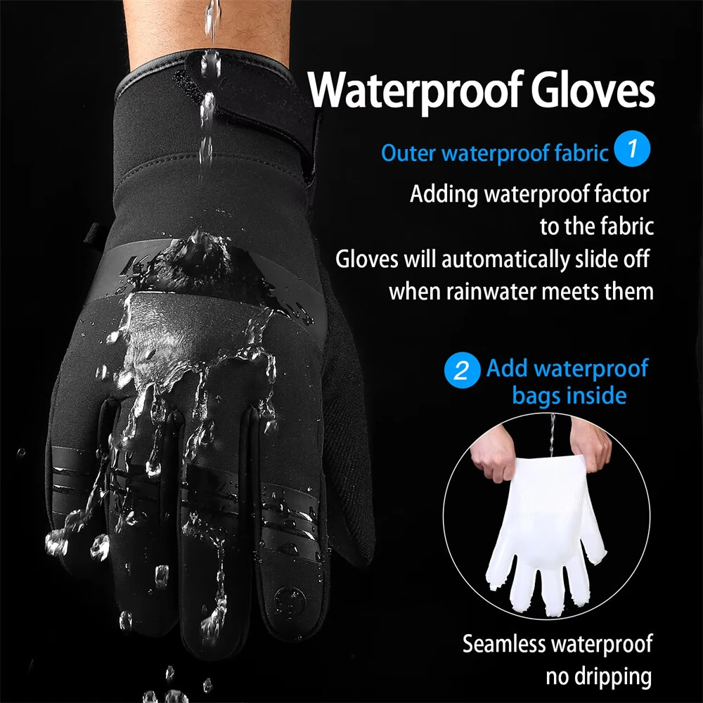 3M Waterproof Outdoor Warm Gloves for Outdoors Sports Ski Motorcycle Cycling — view 2