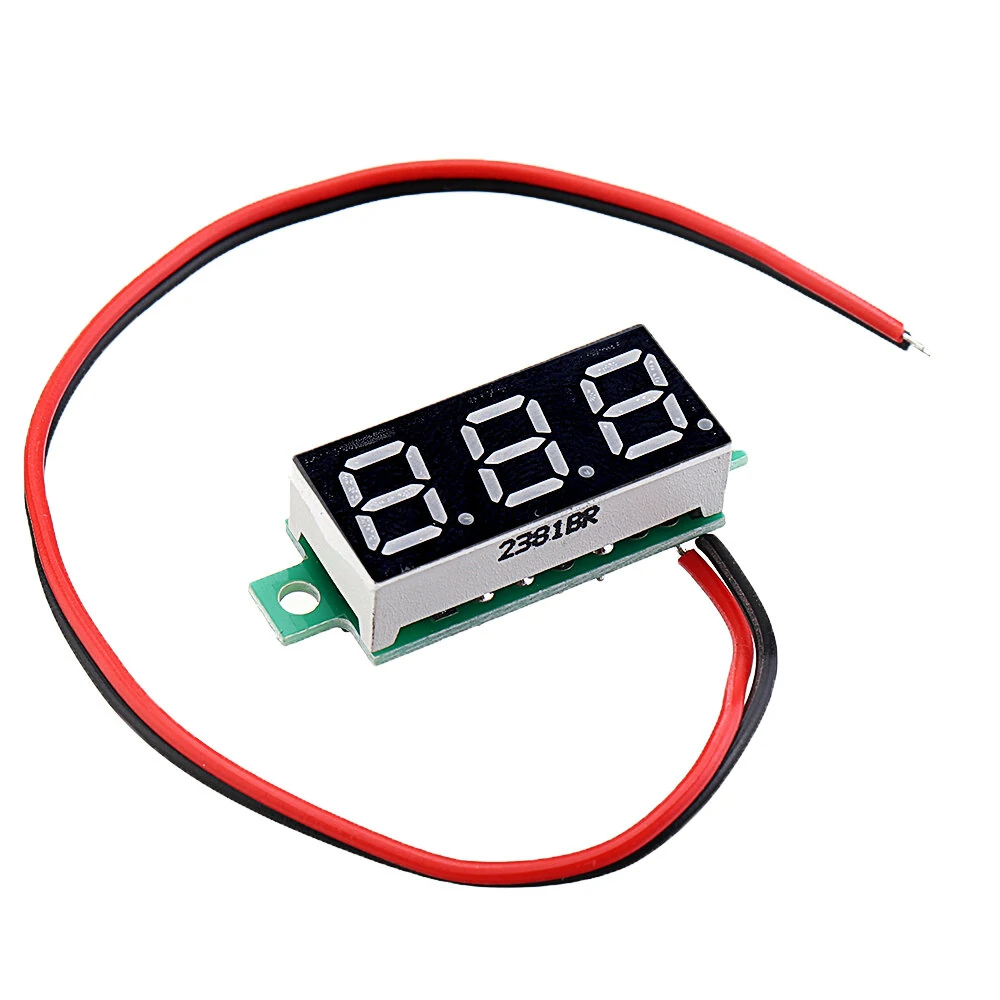 3pcs 0.28 Inch Two-wire 2.5-30V Digital Red Display DC Voltmeter Adjustable Voltage Meter — view 3