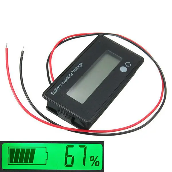 3Pcs 12V/24V/36V/48V 8-70V LCD Acid Lead Lithium Battery Capacity Indicator Digi — Geekcreit