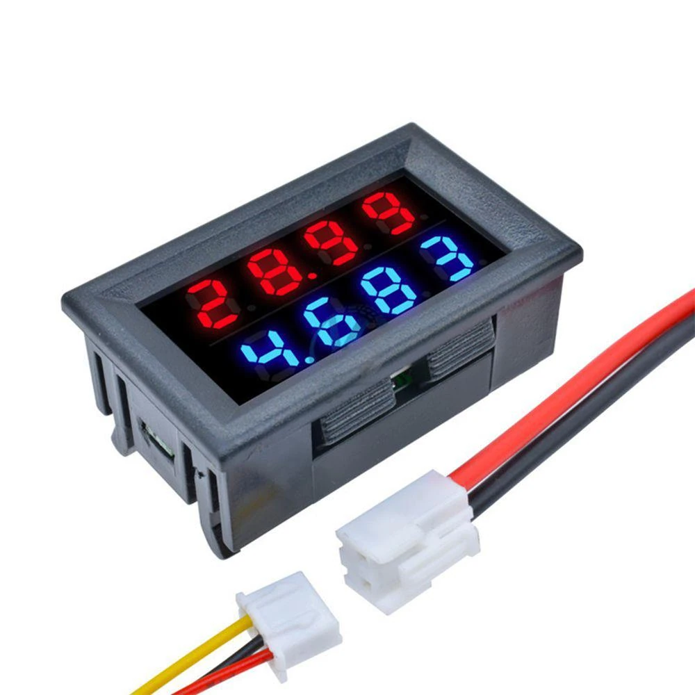 3pcs DC 100V 10A 0.28 Inch Mini Digital Voltmeter Ammeter 4 Bit 5 Wires Voltage Current Meter with LED Dual Display — view 2