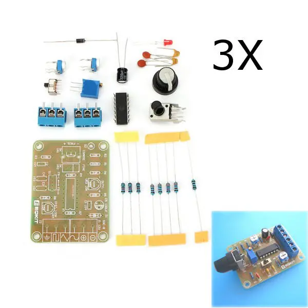 3Pcs DC12 DIY ICL8038 Function Signal Generator Kit Sine Triangle Square Wave Si — image 1