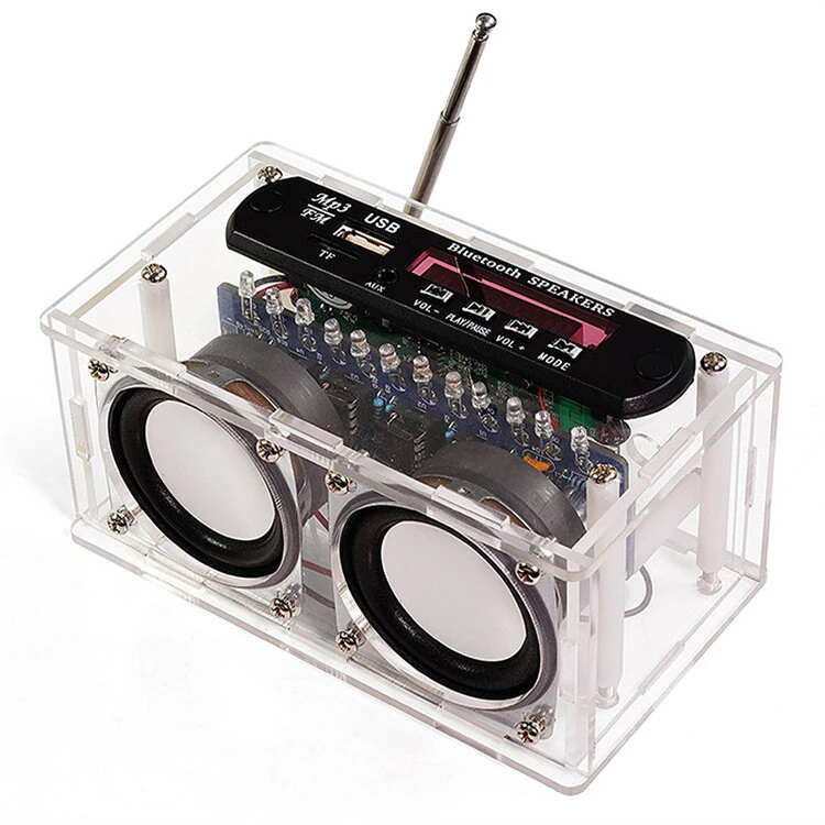 3Pcs DIY bluetooth Speaker Kit with FM Radio 87.5-108MHZ DIY Soldering Project Practice Electronic Kit Solder Assembly Support U Disk TF Card AUX — view 2