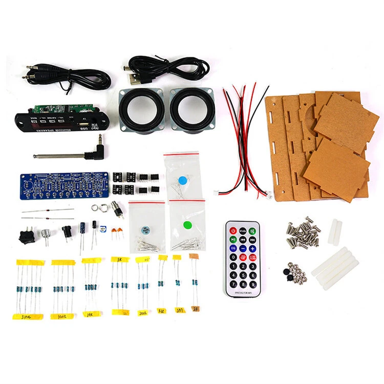 3Pcs DIY bluetooth Speaker Kit with FM Radio 87.5-108MHZ DIY Soldering Project Practice Electronic Kit Solder Assembly Support U Disk TF Card AUX — view 4