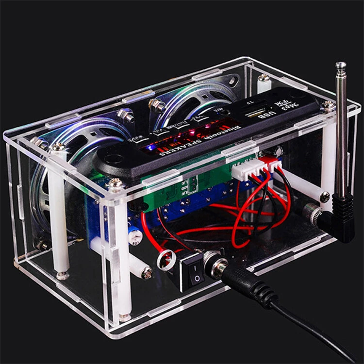 3Pcs DIY bluetooth Speaker Kit with FM Radio 87.5-108MHZ DIY Soldering Project Practice Electronic Kit Solder Assembly Support U Disk TF Card AUX — view 7