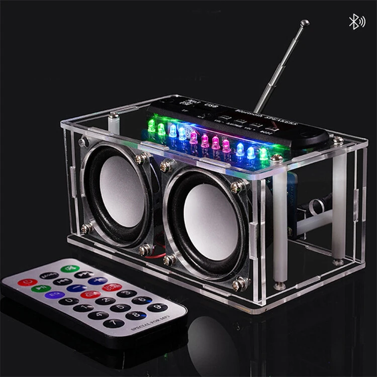 3Pcs DIY bluetooth Speaker Kit with FM Radio 87.5-108MHZ DIY Soldering Project Practice Electronic Kit Solder Assembly Support U Disk TF Card AUX — view 8