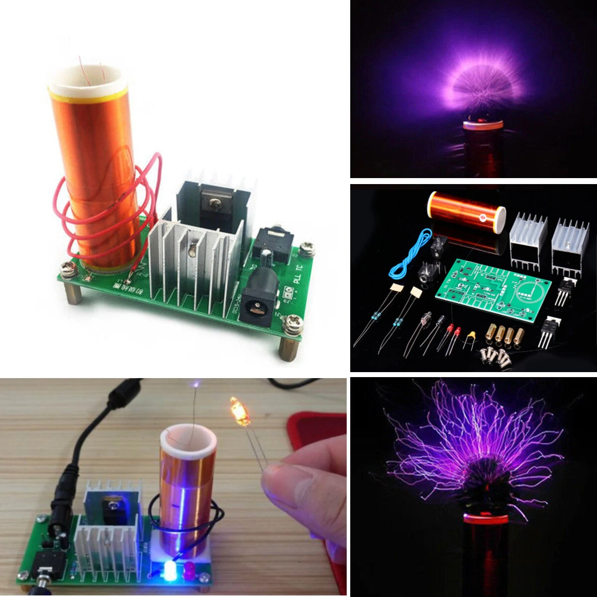 3pcs DIY Mini Tesla Coil Module Unassembled 15W DC 15-24V 2A Plasma Speaker Electronic Kit — view 11
