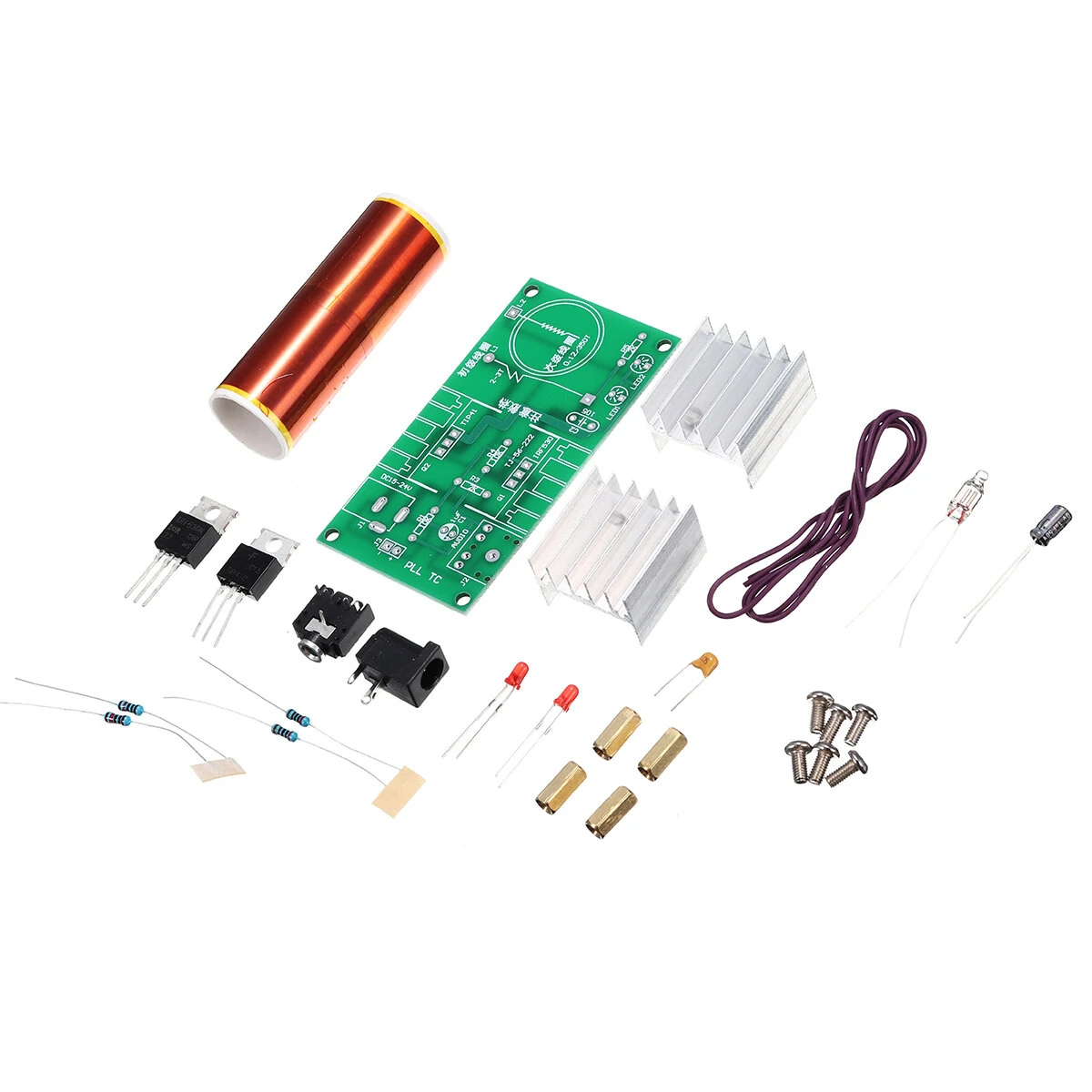 3pcs DIY Mini Tesla Coil Module Unassembled 15W DC 15-24V 2A Plasma Speaker Electronic Kit — view 3